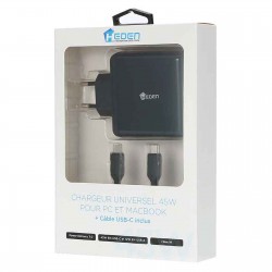 BUNDLE CHARGEUR 45W + CABLE USB TYPE C HEDEN