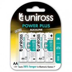 Piles Alcalines Power Plus LR6 AA UNIROSS