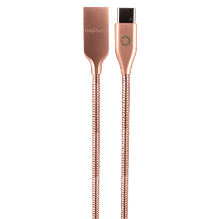 Câble USB-C en métal KEYOUEST - Or Rose