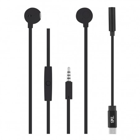 Ecouteurs USB-C ou JAck 3,5mm TNB SWEET - Noir