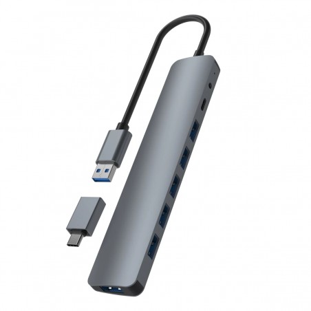 Hub USB TNB 7 ports USB 3.0 + adaptateur USB-C