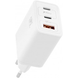 Adaptateur secteur triple ports TNB - Blanc