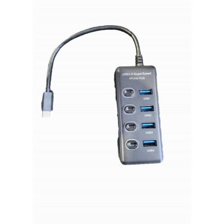 HUB USB-C 4 ports + Interrupteur - GL3510 / ZGH-C04