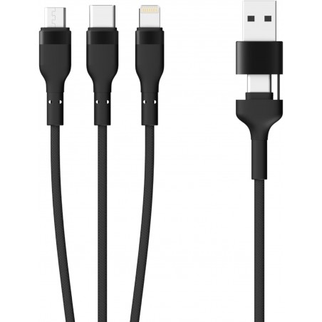 CÂBLE 3-EN-1 MOBILITY LAB  - MICRO USB / USB-C /LIGHTNING  - 1M - ML314488