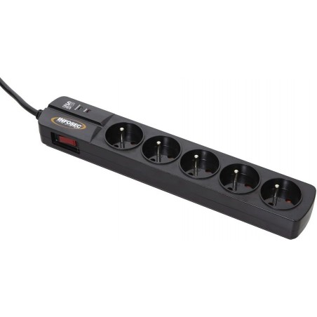 MULTIPRISES PARASURTENSEUR INFOSEC S5 - 5 PRISES / 1.5M