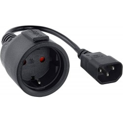 ADAPTATEUR IEC C14 (M) VERS CEE 7 (F)